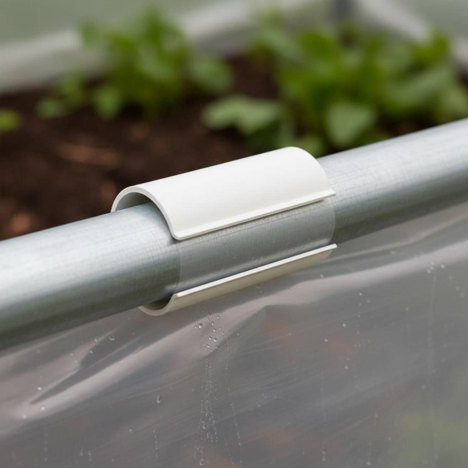 Garden Netting Cover - คลิปหนีบท่อพีวีซีสำหรับเรือนกระจก ที่ยึดผ้าคลุมต้นไม้ ตัวล็อกตาข่ายสวน สำหรับเรือนกระจกพร้อมชุดโครง
