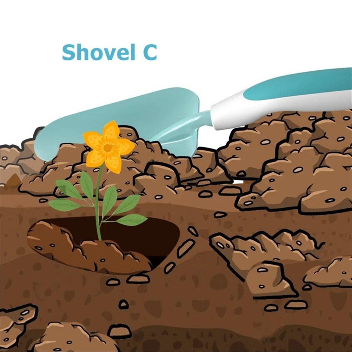 Gardening Tools Shovel - ชุดเครื่องมือทำสวนสำหรับเด็ก 618 เมกะเซล ชุดของเล่นทำสวนสีสันสดใส พร้อมผ้ากันเปื้อน จอบ
