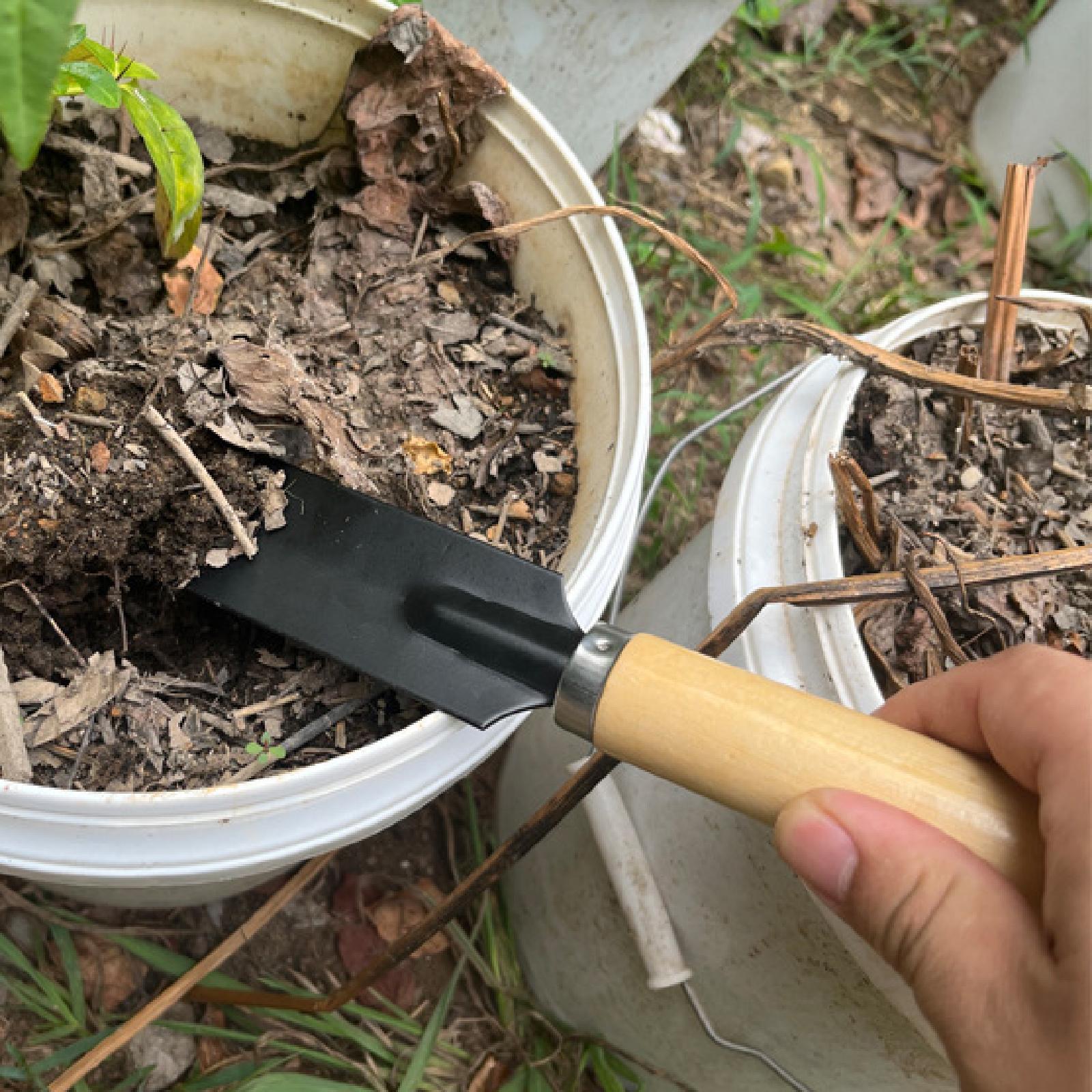 Gardening Tools Shovel - พลั่วสวนขนาดเล็ก ด้ามไม้ อเนกประสงค์ เครื่องมือทำสวน จอบมือ