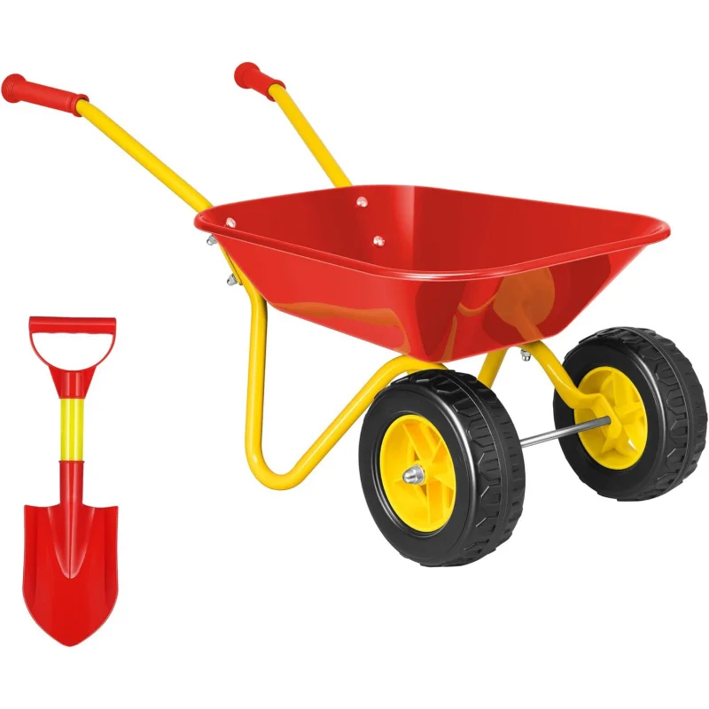 Gardening Tools Set Gift - รถเข็นเด็กสำหรับทำสวน พร้อมชุดเครื่องมือทำสวนสำหรับเด็กเล็ก ของเล่นสำหรับเด็ก ใช้ได้ทั้งในบ้านและนอกบ้าน สีแดง