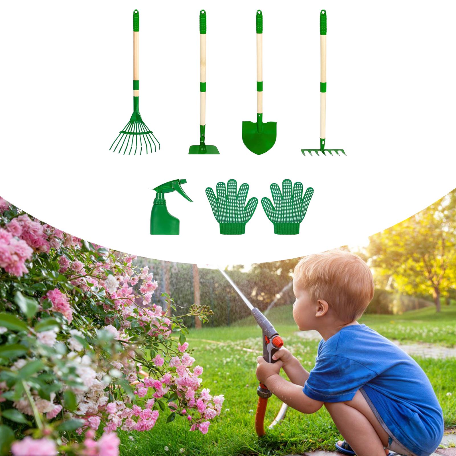 6x เด็กทําสวนชุดเครื่องมือกลาง - Gardening Tools Set Gift บทวิจารณ์และราคา