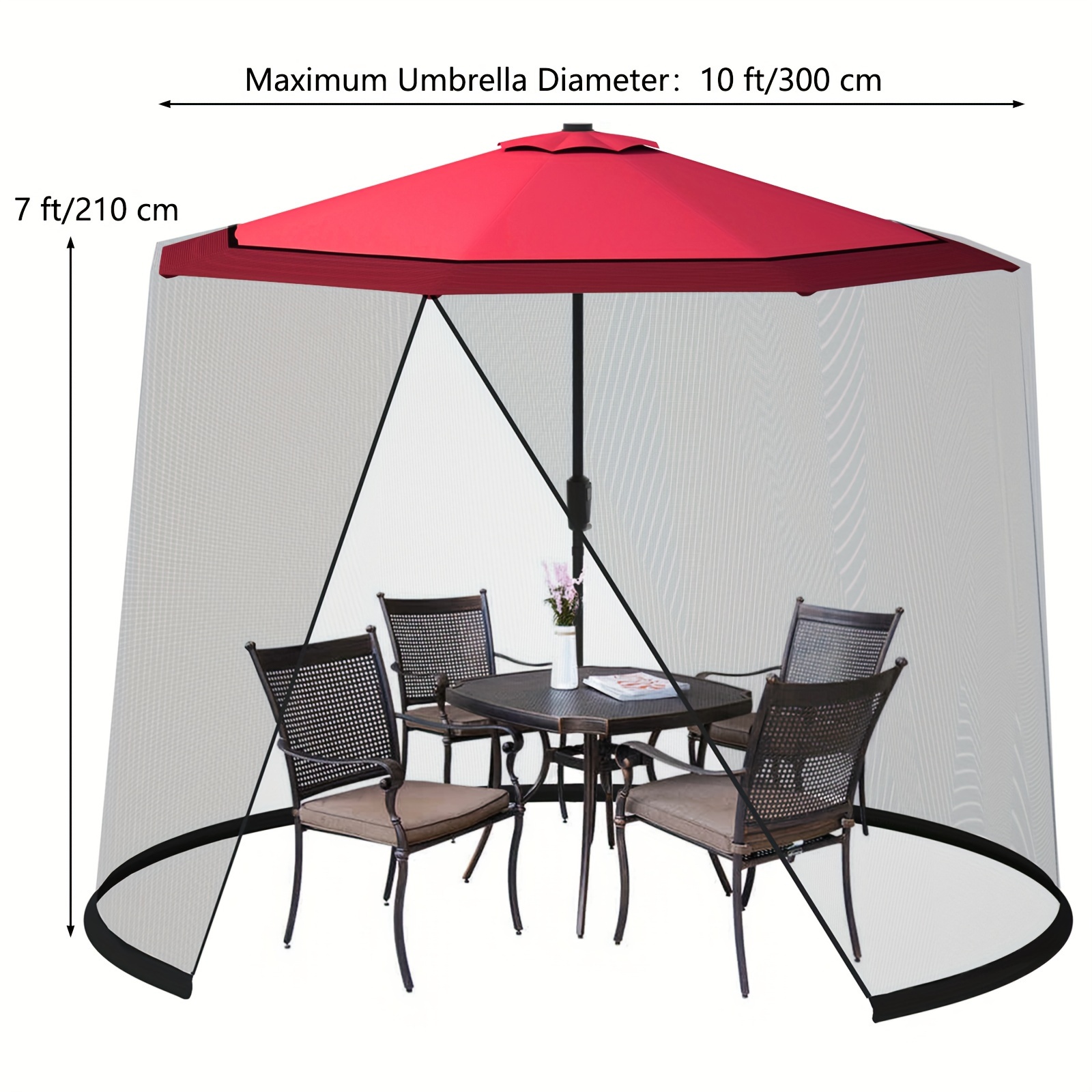 มุ้งกันยุงสำหรับร่มสนามขนาด 9  - Garden Netting Cover บทวิจารณ์และราคา
